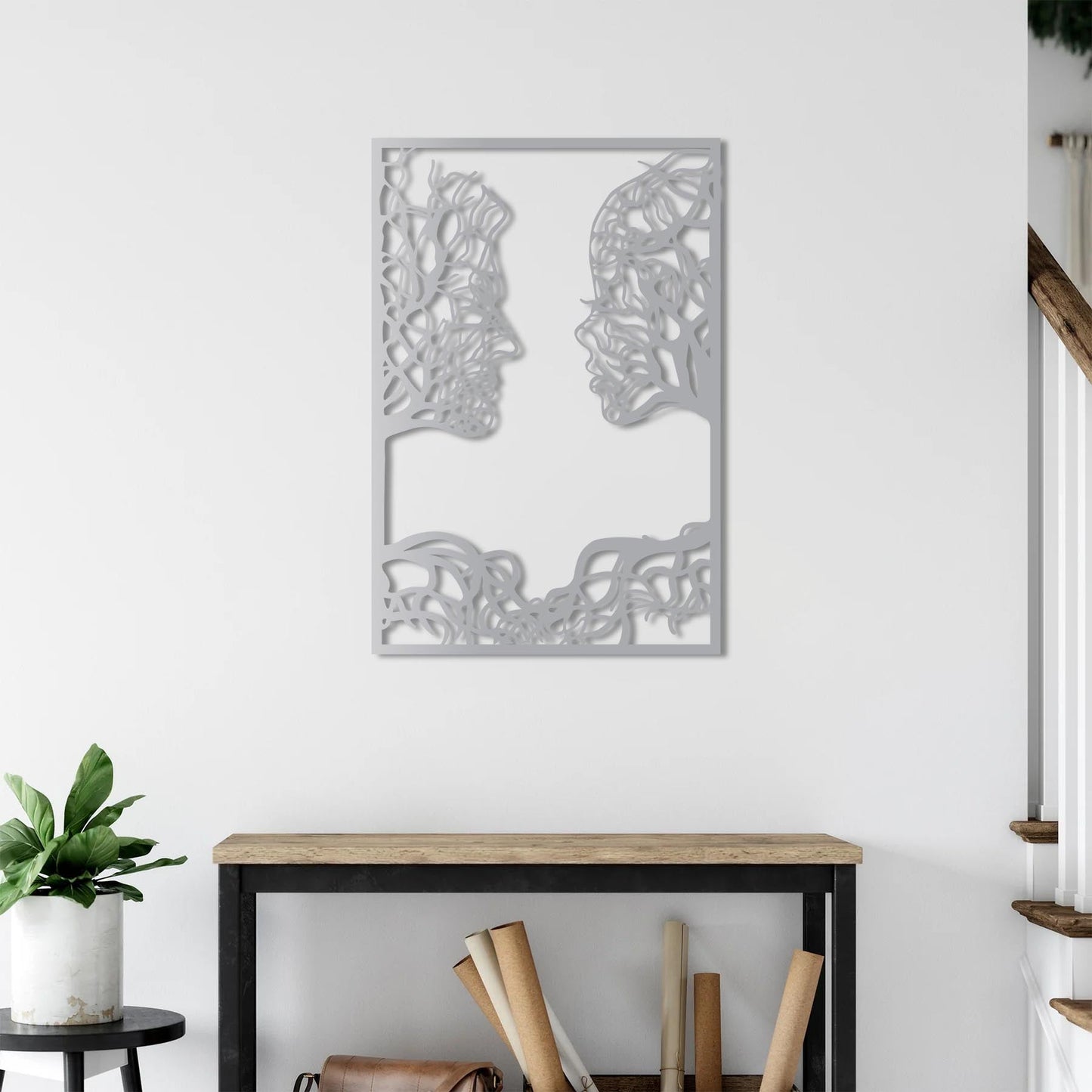 Mirrored Essence Metal Wall Decor | Symbolic Abstract Art Sculpture