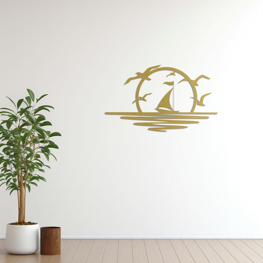 Wind’s Whisper Metal Wall Art | Tranquil Flow Sculpture
