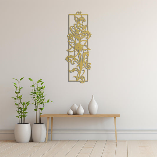 Whispers in Bloom | Elegant Floral Metal Wall Sculpture