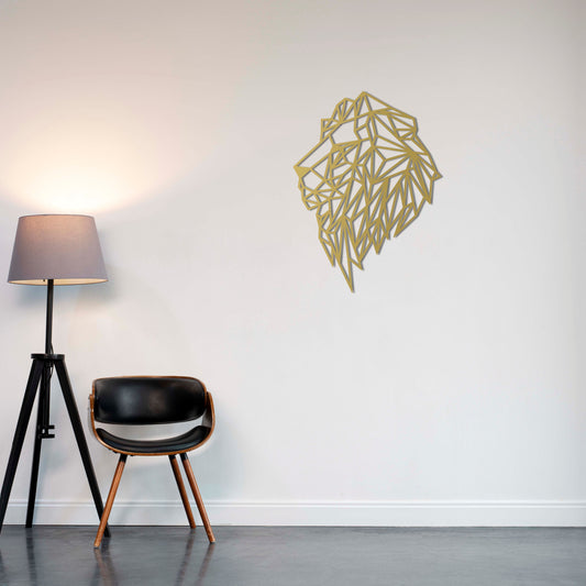 Geometric Majesty Lion Metal Wall Decor | Modern Artistic Sculpture
