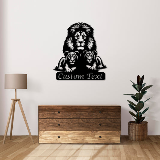 Lion Pride Metal Wall Decor | Symbolic Family-Inspired Sculpture