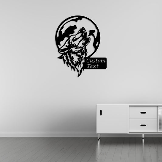 Moonlit Wolf Metal Wall Decor | Majestic Nature-Inspired Sculpture