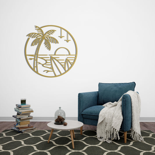 Whispers of the Tropics | Palm Leaf-Inspired Metal Wall Elegance