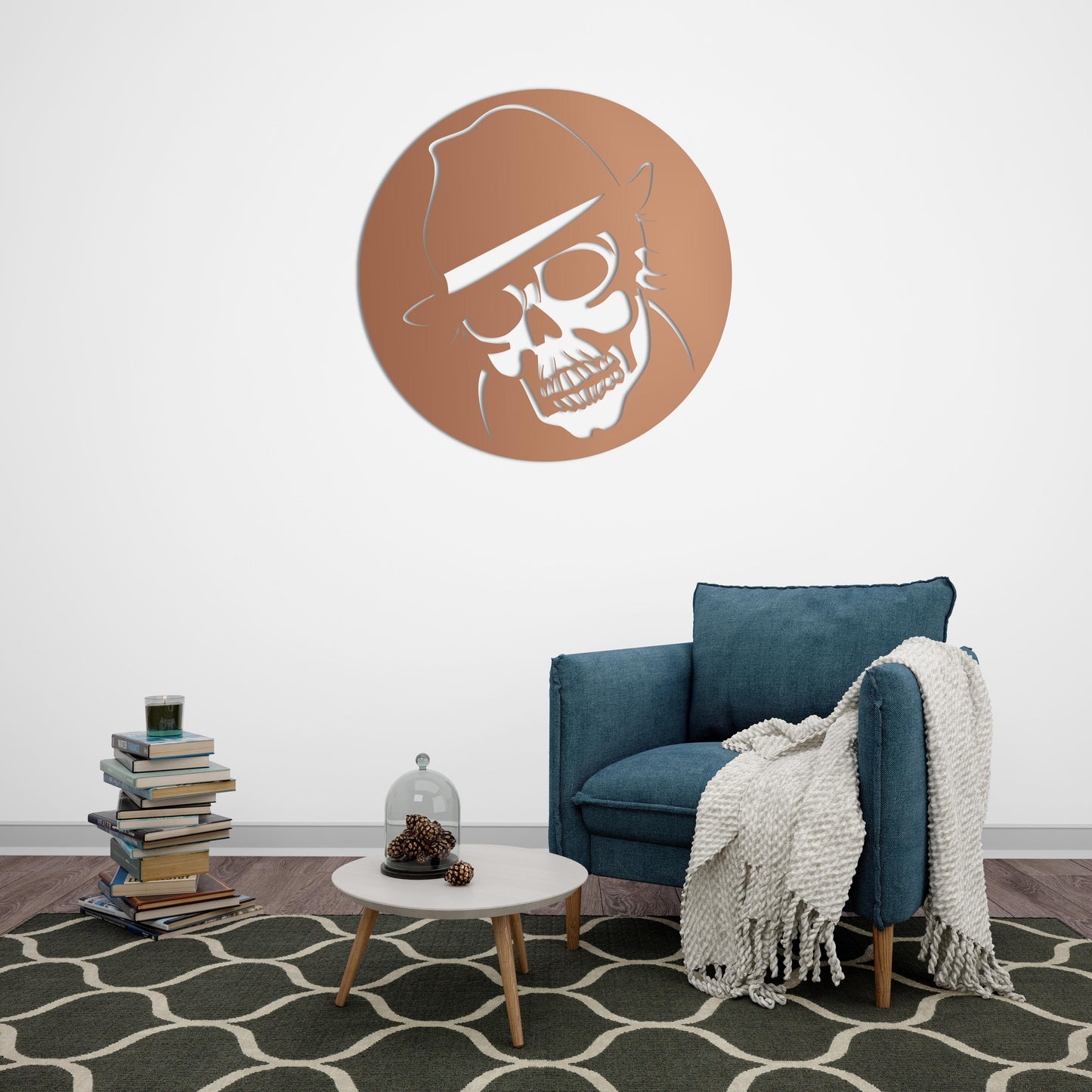 Shadow Bones | Gothic Skull Metal Wall Centerpiece
