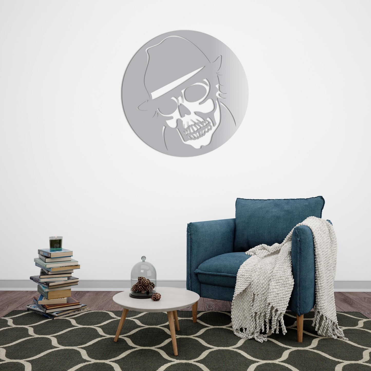 Shadow Bones | Gothic Skull Metal Wall Centerpiece