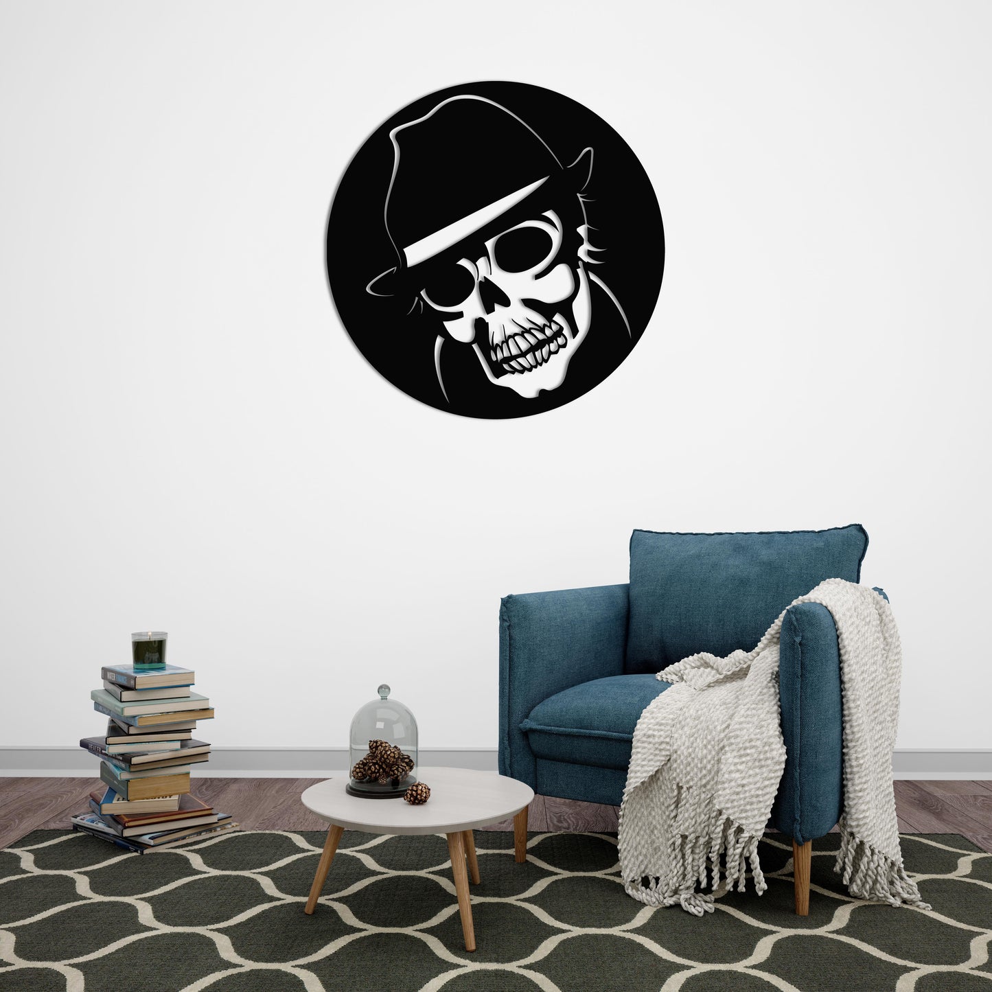 Shadow Bones | Gothic Skull Metal Wall Centerpiece