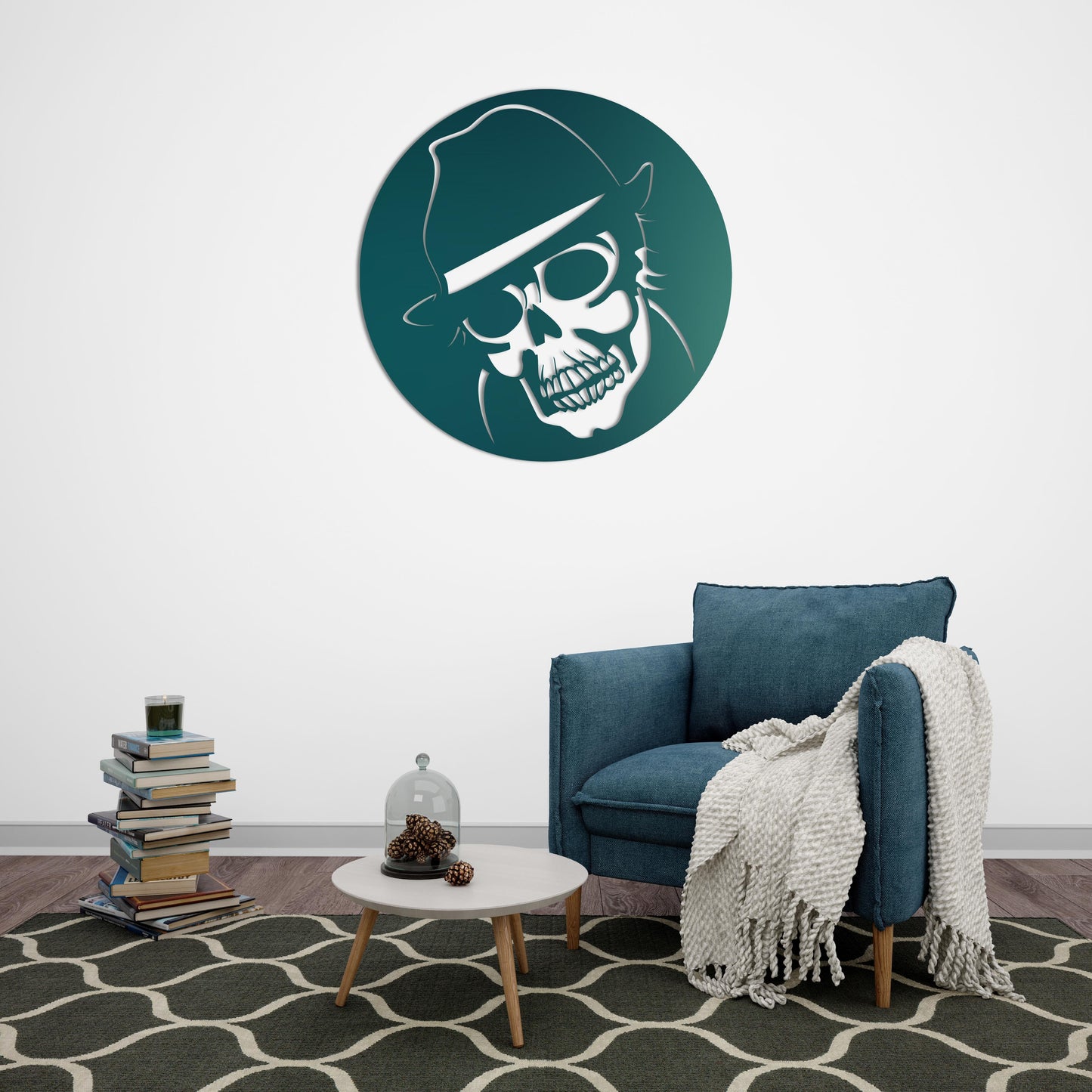 Shadow Bones | Gothic Skull Metal Wall Centerpiece