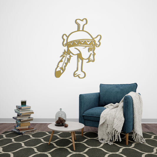 Spirit of the Ancestors | Tribal Skull Metal Wall Art