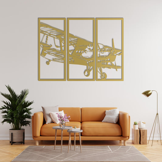 Wings of Time | 3-Piece Vintage Airplane Metal Wall Set