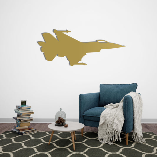 Jet Aircraft Metal Wall Decor | Sleek Modern Aviation Sculpture