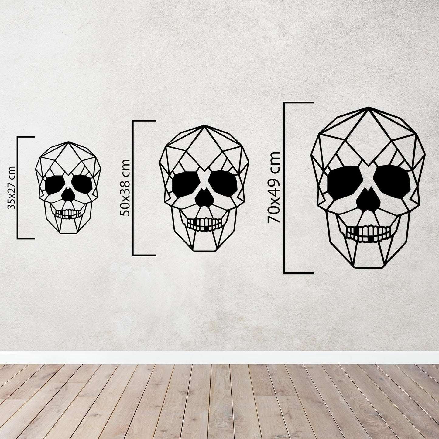 "Rebel Geometry" – Modern Skull Metal Wall Sculpture