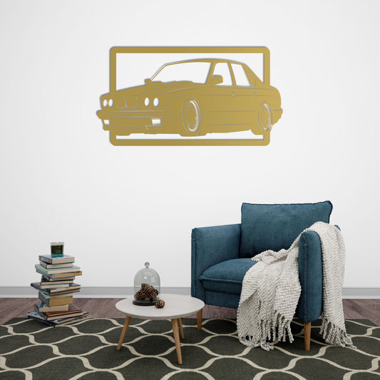 Timeless Icon: Classic BMW E30 Metal Wall Art