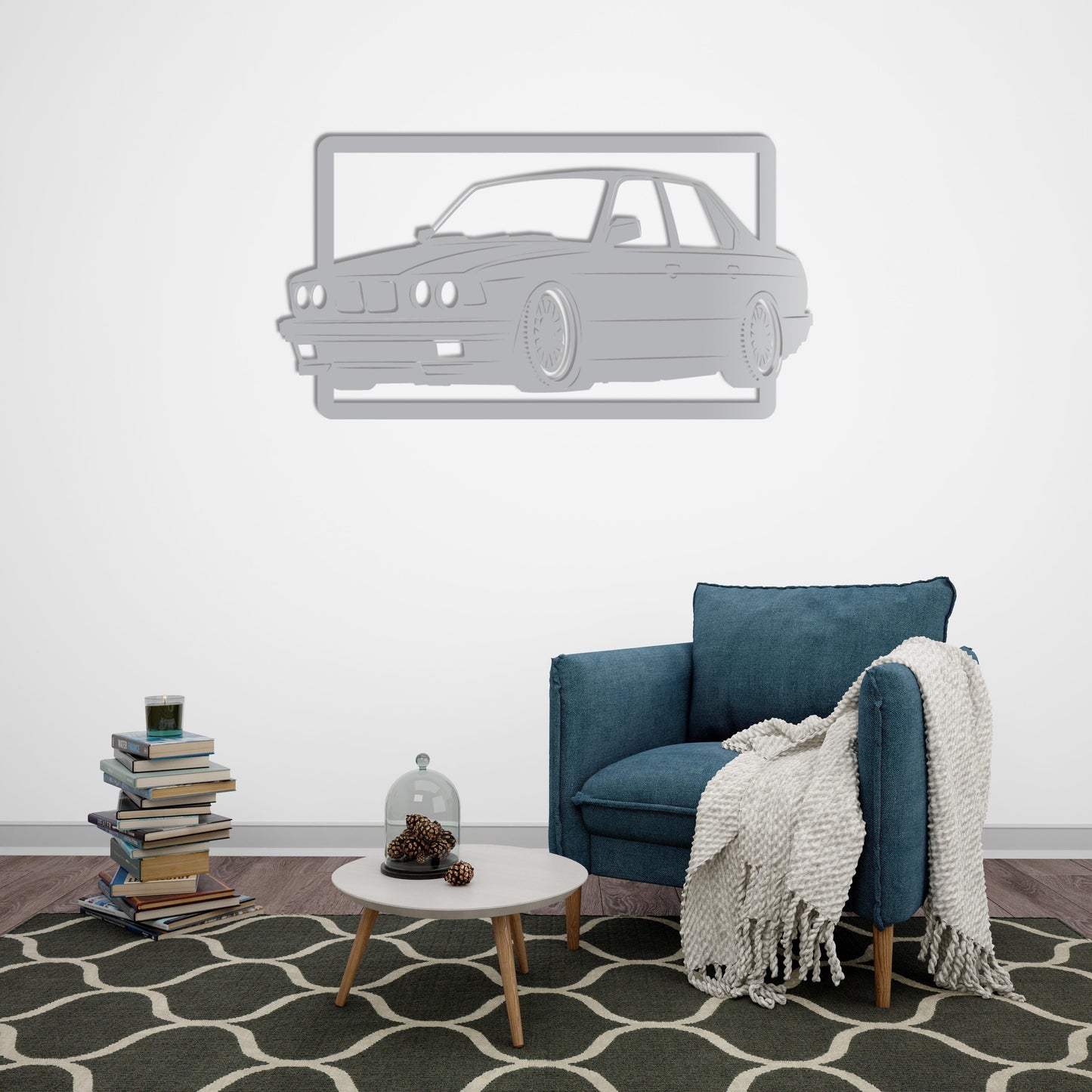 Timeless Icon: Classic BMW E30 Metal Wall Art