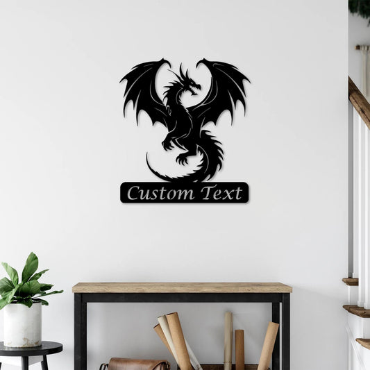 Rising Dragon Metal Wall Decor | Mystical Fantasy-Inspired Sculpture