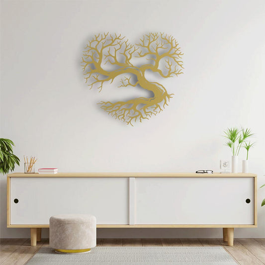 Heartroot Tree Metal Wall Decor | Symbolic Nature-Inspired Sculpture