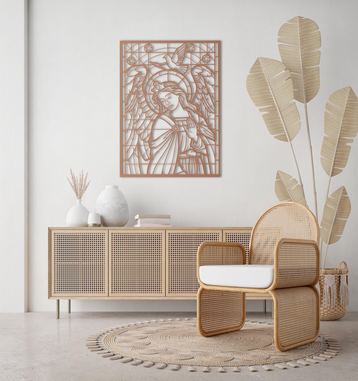 Silent Glow Metal Wall Decor | Graceful Artistic Sculpture