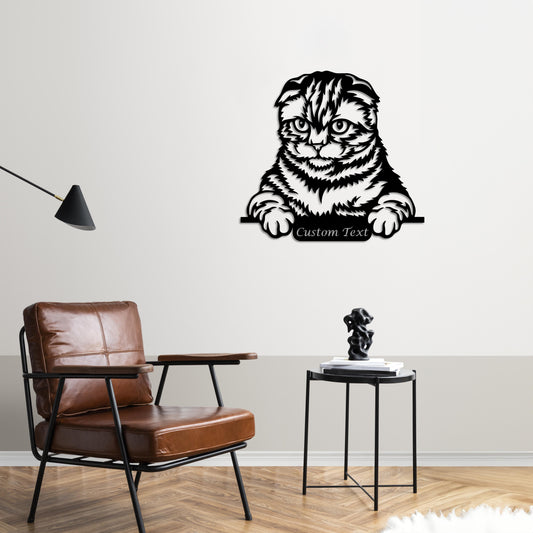 Playful Cat Metal Wall Decor | Whimsical Feline Wall Sculpture