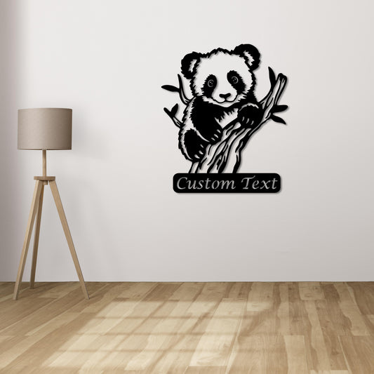 Joyful Panda Metal Wall Decor | Playful Animal-Inspired Sculpture