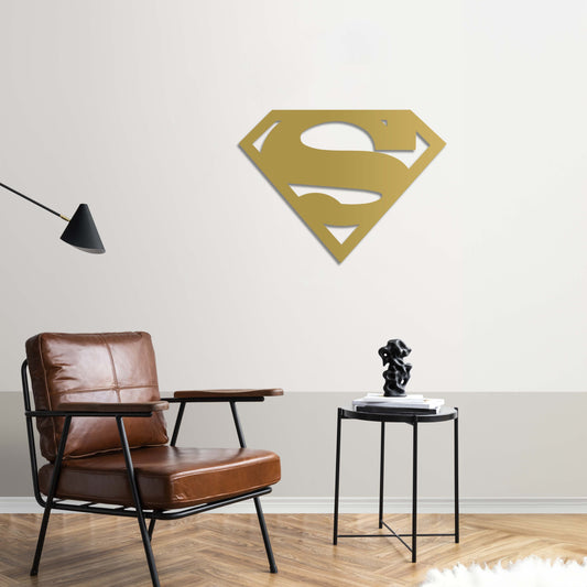 Superman Emblem Metal Wall Decor | Iconic Hero Symbol Sculpture
