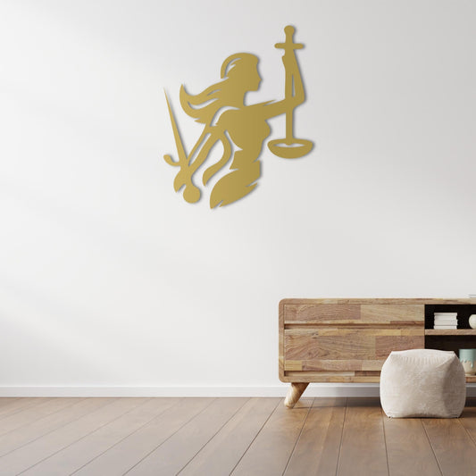 Force of Law Metal Wall Decor | Symbolic Legal Power Sculpture