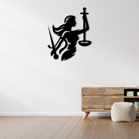 Force of Law Metal Wall Decor | Symbolic Legal Power Sculpture