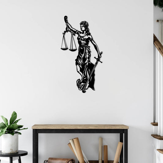 Beacon of Justice Metal Wall Decor | Refined Legal Symbolic Sculpture