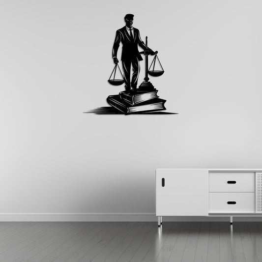 Justice Personified Metal Wall Decor | Iconic Legal Symbol Sculpture