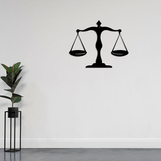 Balance of Law Metal Wall Decor | Symbolic Legal Art Sculpture