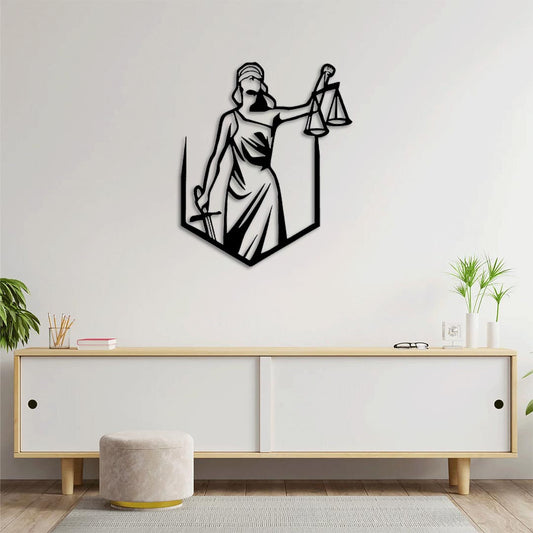 Guardian of Law Metal Wall Decor | Bold Symbol of Justice Sculpture