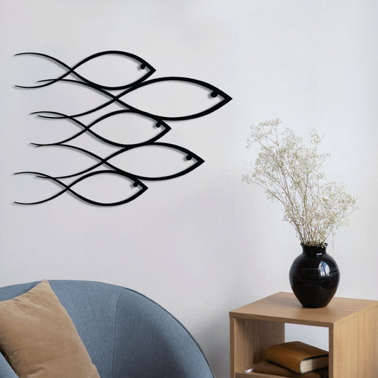 Ocean Harmony Metal Wall Decor | Spiral Fish Marine Art Sculpture