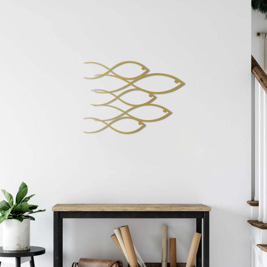 Ocean Harmony Metal Wall Decor | Spiral Fish Marine Art Sculpture