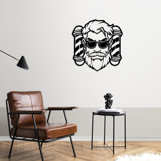 Edge of Style Metal Wall Decor | Classic Barbering Art Sculpture