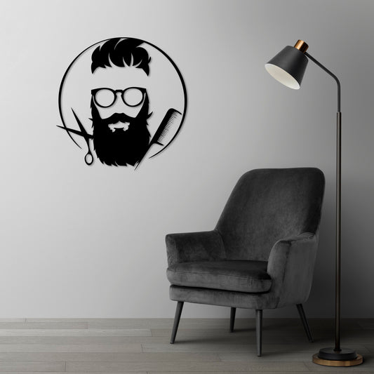 Mark of the Barber Metal Wall Decor | Stylish Grooming Art Piece