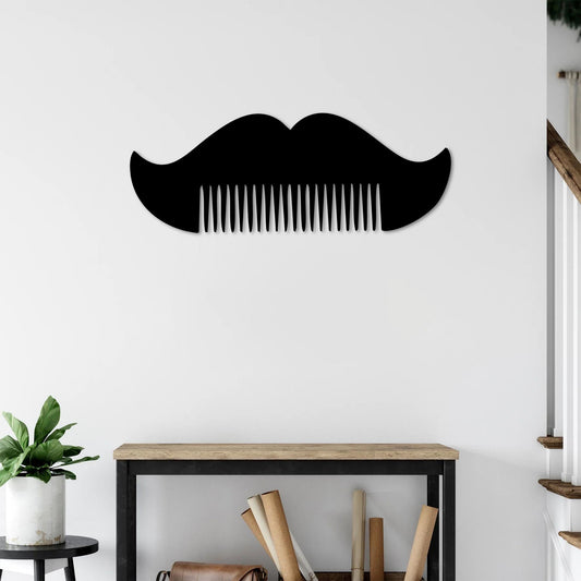Gentleman’s Tools Metal Wall Decor | Mustache & Comb Barbershop Art