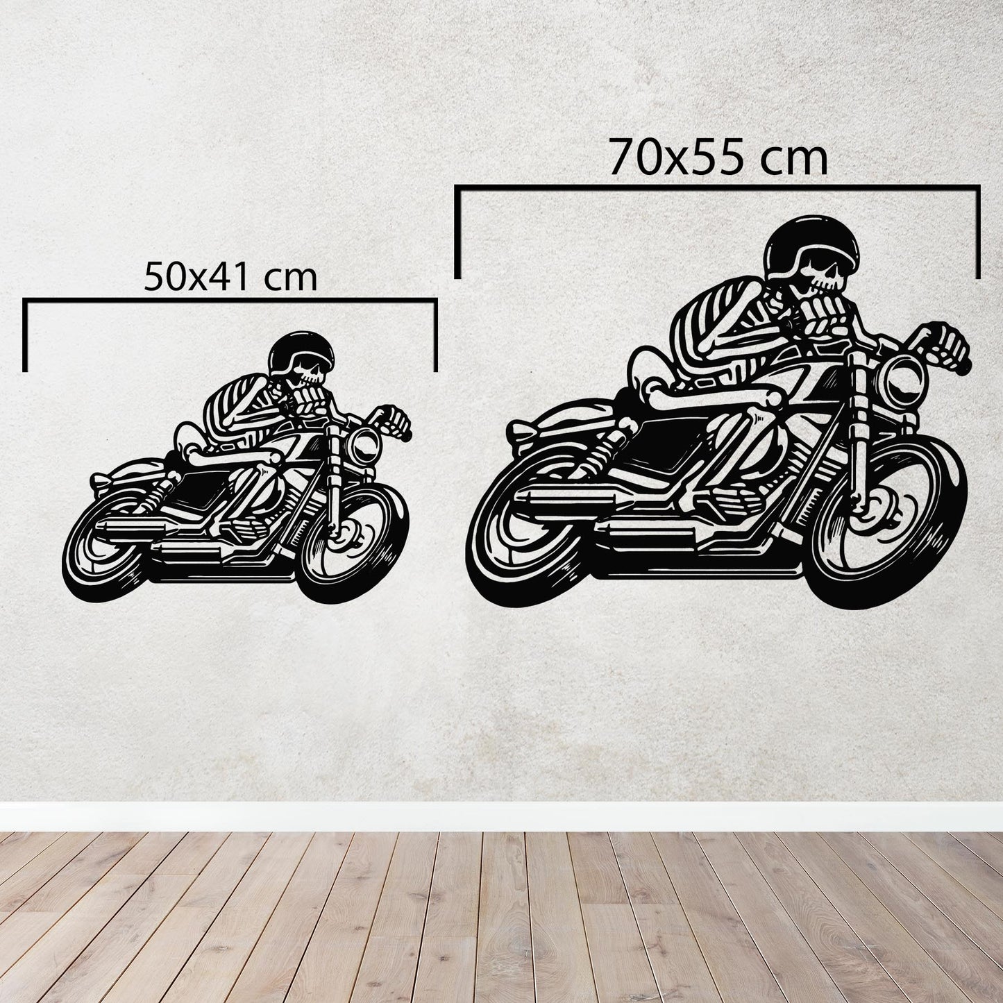 Ride Beyond Limits | Skeleton Biker Metal Wall Masterpiece