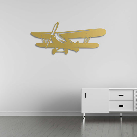 "Wings of the Past" – Vintage Propeller Plane Metal Wall Sculpture