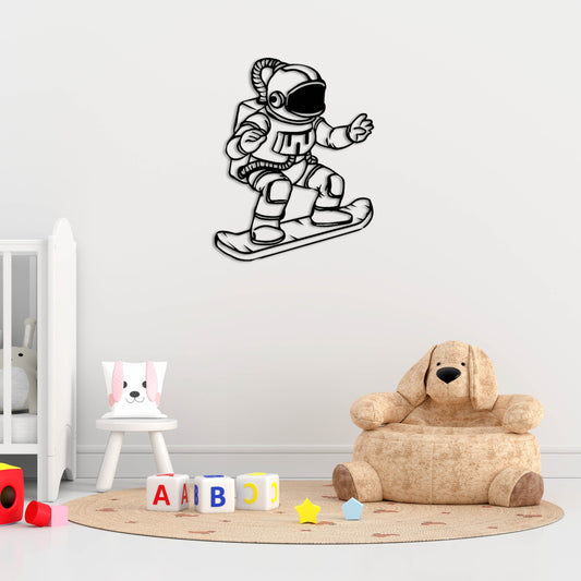 Intergalactic Skater Metal Wall Decor | Youthful Space Art