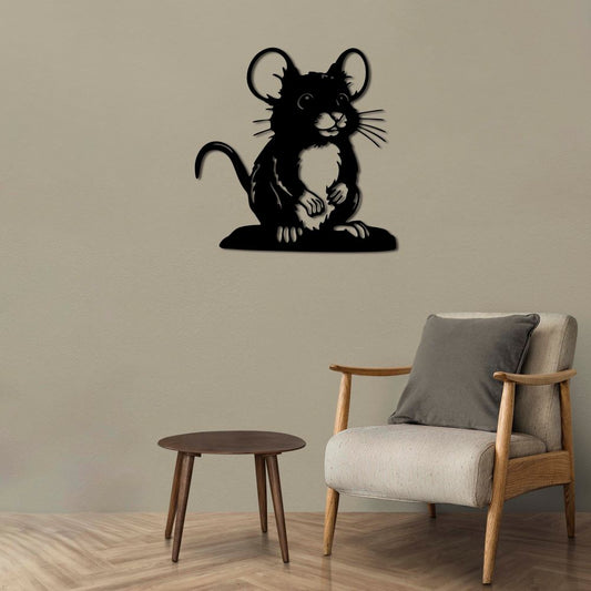 Cheeky Mouse Metal Wall Decor | Playful and Humorous Sculpture