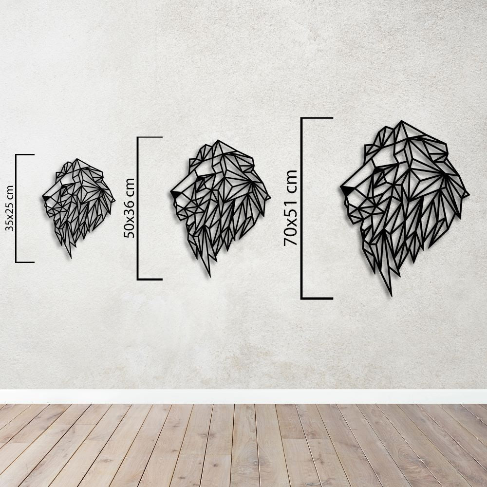 Geometric Majesty Lion Metal Wall Decor | Modern Artistic Sculpture