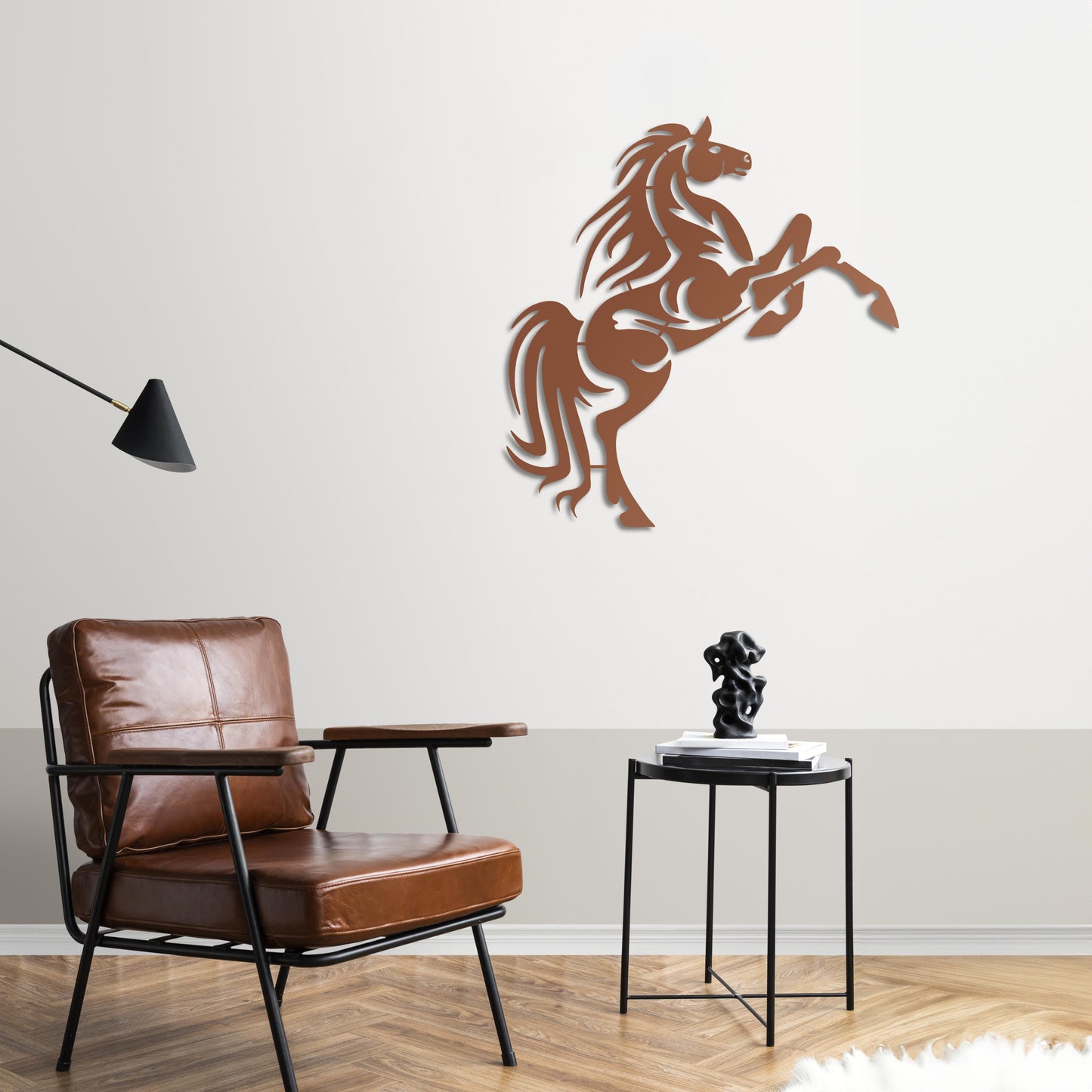 Running Horse Metal Wall Decor | Majestic Animal Wall Sculpture