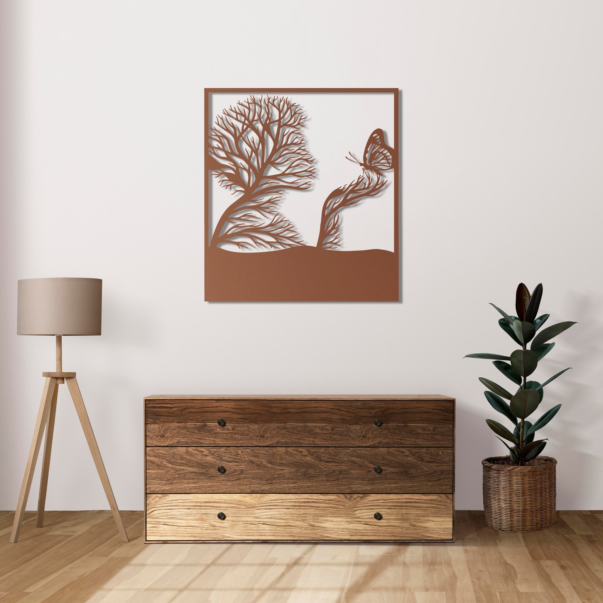 Unique butterfly woman decorative metal art for modern living rooms