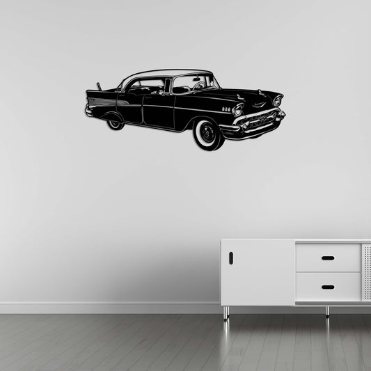 Vintage Vibes: Retro Classic Car Metal Wall Sculpture
