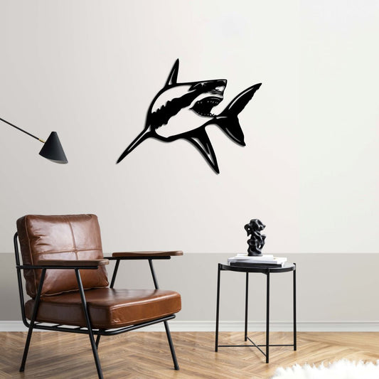 Ocean Predator Shark Metal Wall Decor | Bold Marine Wall Sculpture