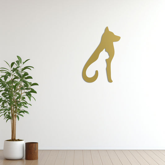 Unspoken Bond Metal Wall Decor | Touching Companionship Sculpture