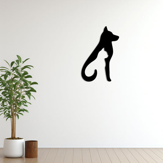 Unspoken Bond Metal Wall Decor | Touching Companionship Sculpture