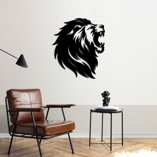 Lion’s Roar Metal Wall Decor | Bold and Regal Animal Sculpture