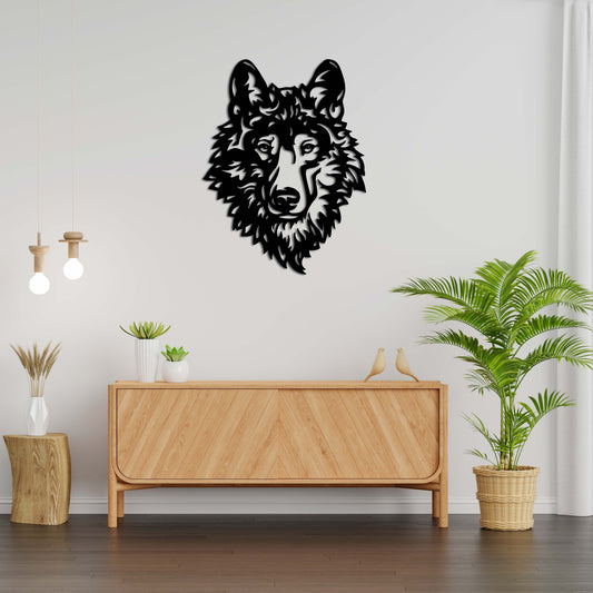 Regal Wolf Metal Wall Decor | Powerful Wildlife-Inspired Sculpture