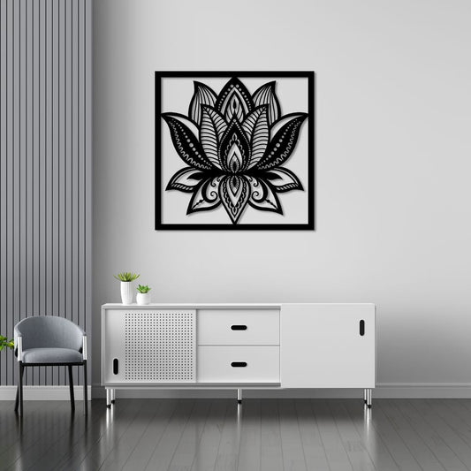 Tranquil Lotus Metal Wall Decor | Peaceful Floral-Inspired Sculpture