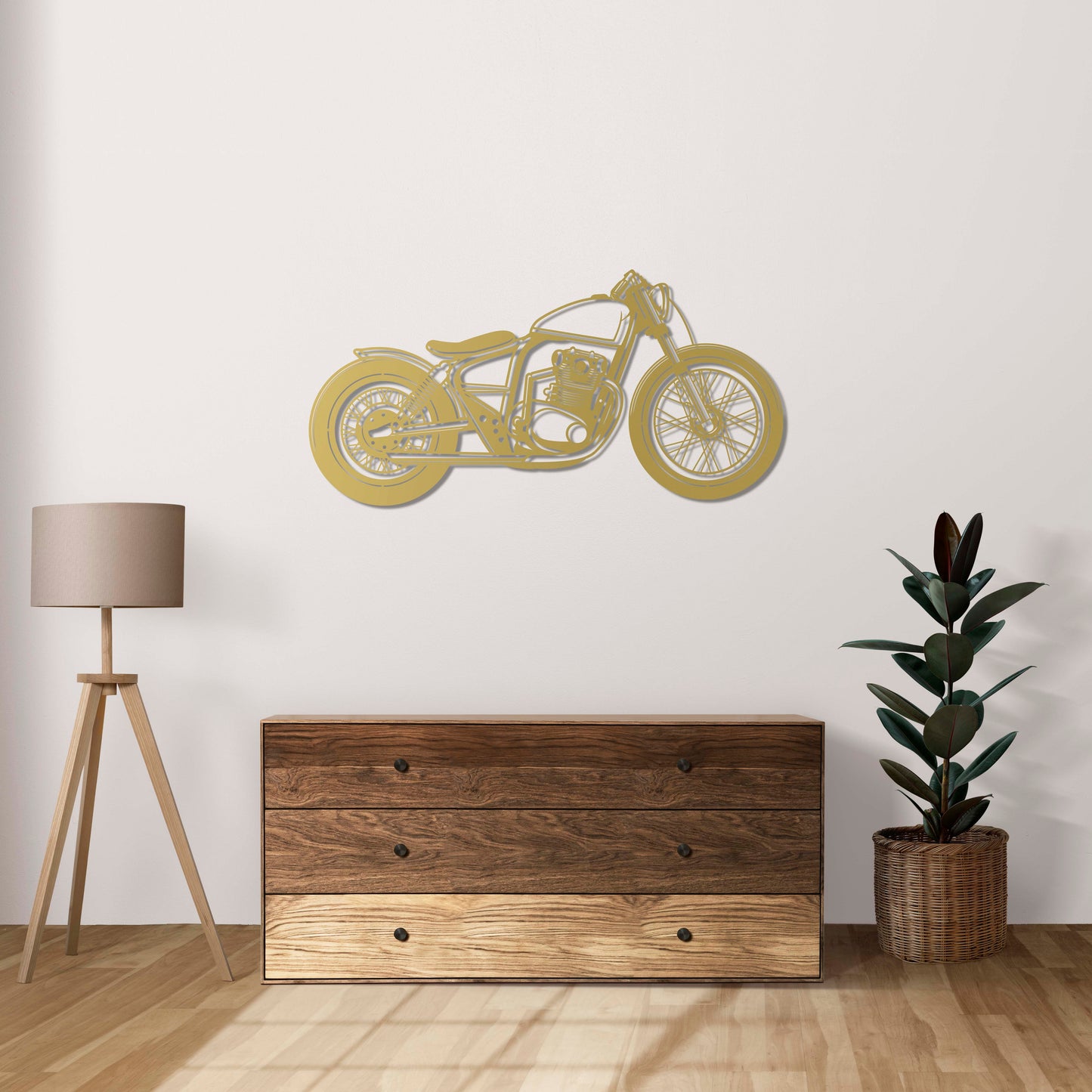 Timeless Ride | Vintage Bobber Motorcycle Metal Wall Display