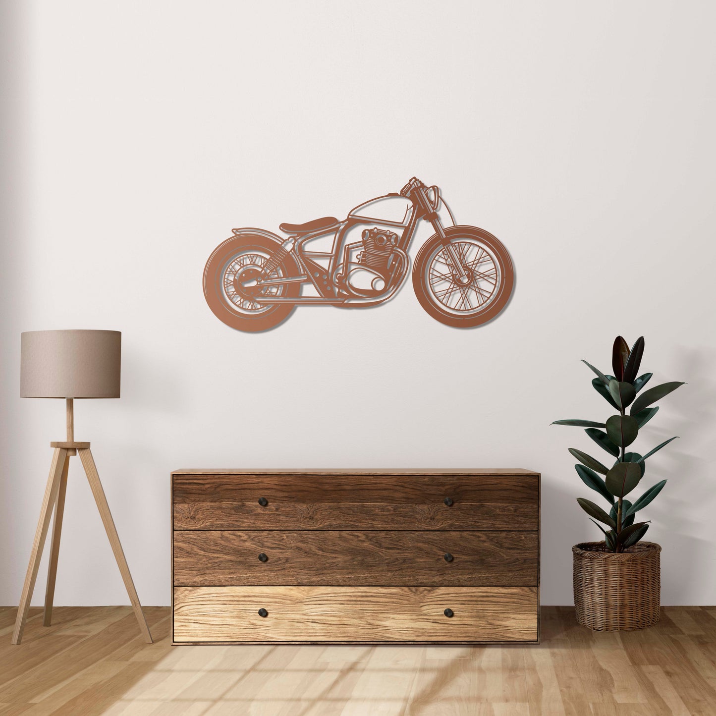 Timeless Ride | Vintage Bobber Motorcycle Metal Wall Display